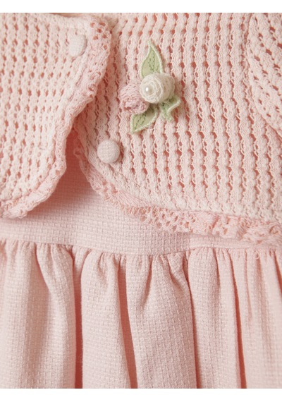 Xo Kids Kız Çocuk Elbise + Bolero 9-24 Ay 52130 Pudra