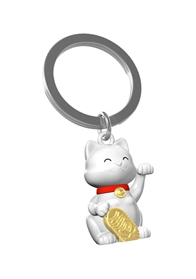 2 Adet Metalmorphose Şanslı Kedi Anahtarlık Beyaz - Dore Mtm226-01