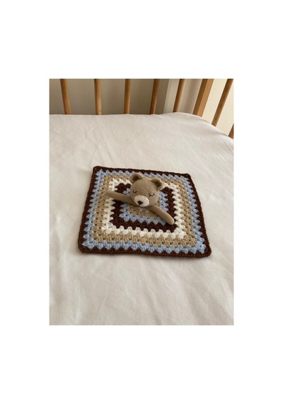 El Örgüsü Amigurumi Sevimli Bebek Uyku Arkadaşı Kahverengi Kahverengi