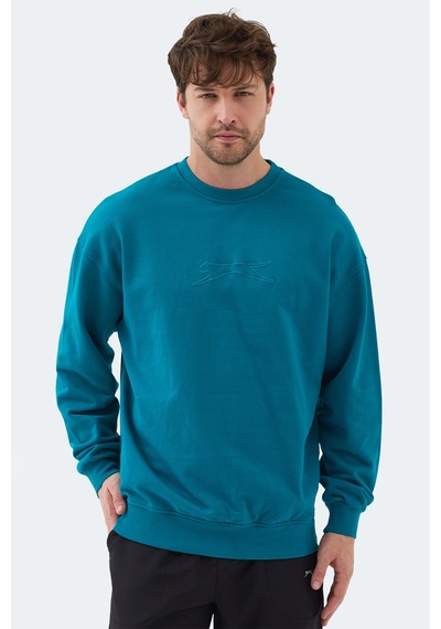 Slazenger Vadık 2li Set Erkek Oversıze Sweatshırt Siyah - Petrol