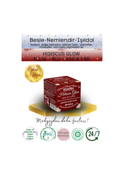 Kuatra Hibiscus Glow Besleyici ve Nemlendirici Allık Ruj Göz Farı Kiremit