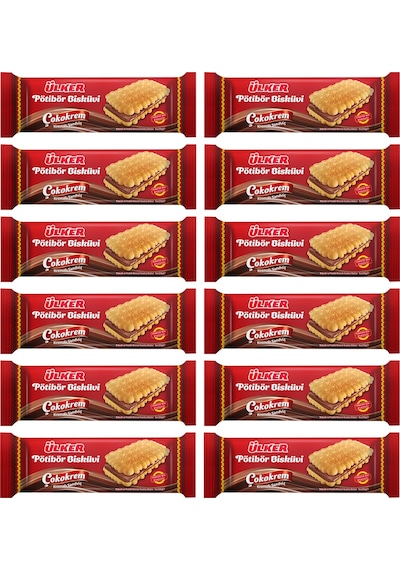 Ülker Çokokrem Kremalı Sandviç Pötibör Bisküvi 229 Gr X 12 Adet