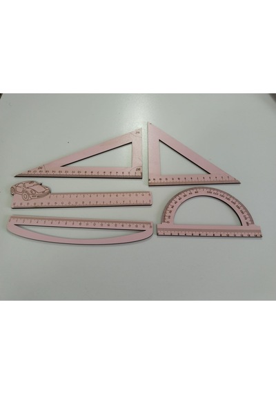 Cetvel Takımı 5 Li Set 3 Mm Mdf Matematik-okul İçin