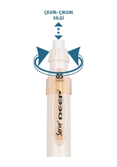 Serve Deep Mekanik Uçlu Kalem Toprak Tonları 0.5 Mm Fil Dişi