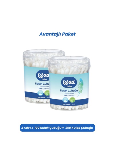 Wee Baby Emniyetli Kulak Temizleme Çubuğu Seti 60x2 120 Adet