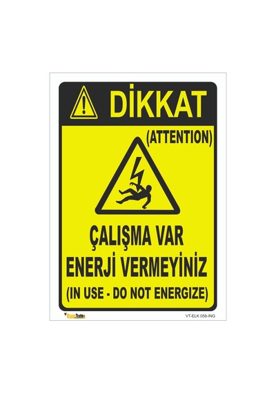 Çalışma Var Enerji Vermeyiniz 15x21 Cm Sticker
