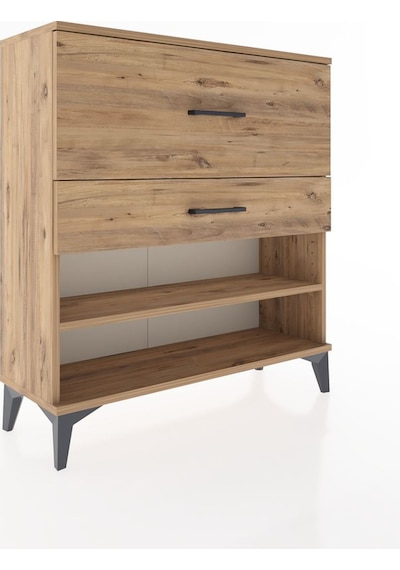 Arges Şifonyer Tek Raflı 2 Çekmeceli 88x30x96 Çam-çam Çam