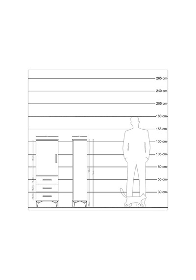 Arges Dolap 2 Raflı 3 Çekmeceli Tek Kapaklı 44x30x134 Çam-aytaşı Atlas Çam