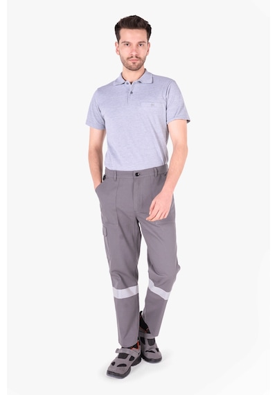 Reflektörlü Harman İş Pantolonu Gri