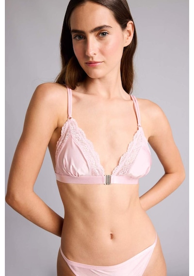 Defacto Dantel Detaylı Saten Kapsız Pedsiz Balensiz Açık Pembe Bralet G1139ax26sppn648 Pembe-pn648