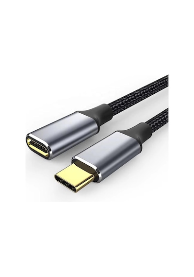 Ga86 Type-c Uzatma Kablosu Asla Kopmaz Örgü Kablo Mac-book İ-pad Air 4 Telefon Bilgisayar Alüminyum Kasa 50, Santimetre