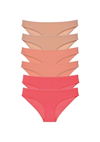 6 Adet Set Likralı Kadın Slip Külot Ten Pudra Fuşya