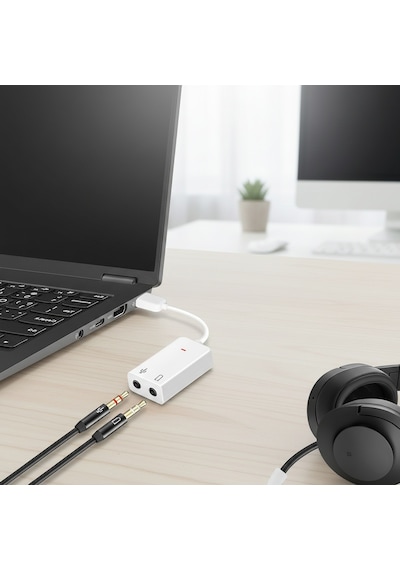 Gabble 7.1 Usb Ses Kartı - Mikrofon Kulaklık Adaptörü - Tak Çalıştır Pc/ps4/ps5 Uyumlu