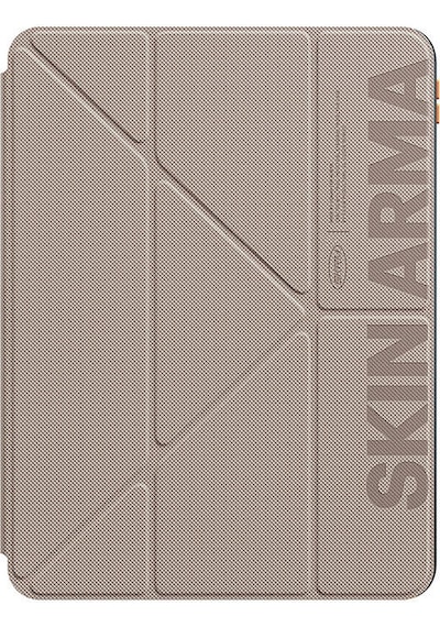 Apple Uyumlu iPad Air 11 2024 Kılıf Skinarma Baskı Tasarımlı 360 Tam Koruma Standlı Gamma Kılıf Gold