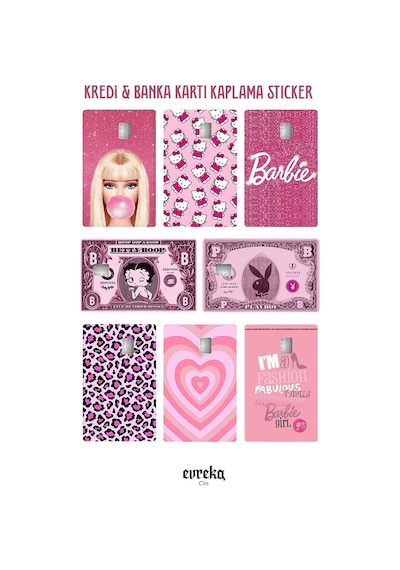 8'li Karma Aşko Kuşko Kart Kaplama Sticker