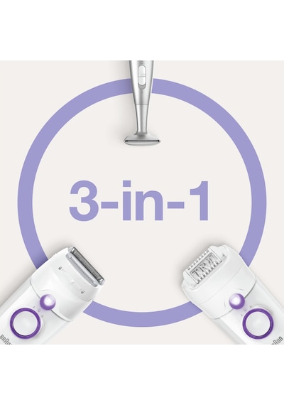 Braun Silk-épil 5 5825 3'ü 1 Arada Kablolu Kuru Kullanım Epilatör + Bikini Trimmer