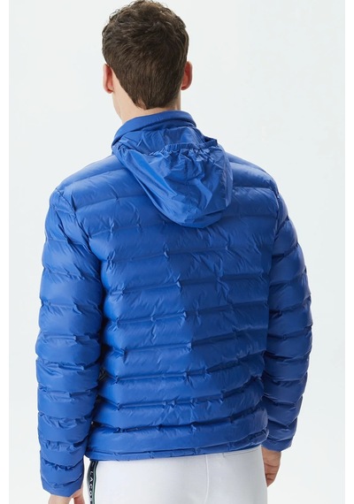 Lacoste Synthetic Fill Jacket Gizlenebilir Kapişonlu Şişme Erkek Mont Mavi Lacivert