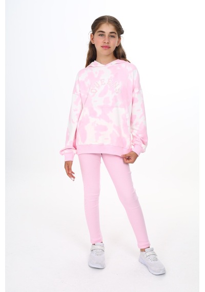 Toontoy Kids Toontoy Kız Çocuk Batik Desenli Taytlı Takım Pembe
