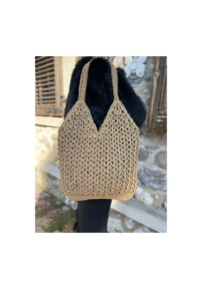 Melonndesign . Bags Hasır El Örgüsü Fıstıklı Çanta