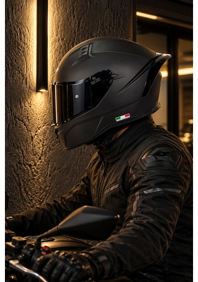 Sway 869 Mat Siyah Motosiklet Kask Black Vizör