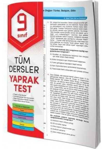 Element 9.Sınıf Tüm Dersler Yaprak Test N11.5858