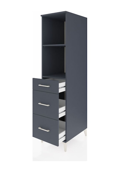 Kronos Dolap 2 Raflı 3 Çekmeceli 44x59x182 Antrasit-antrasit Antrasit