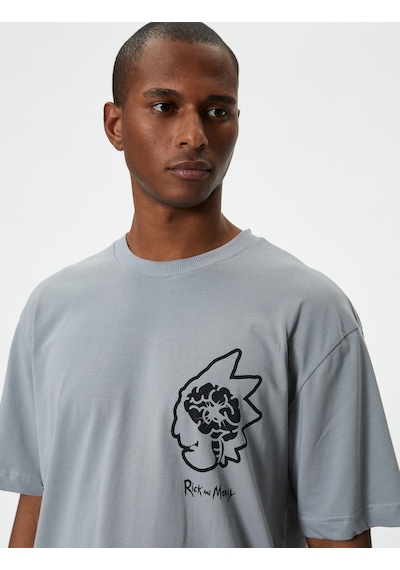 Koton Rick And Morty Oversize Tişört Lisanslı Baskılı Gri 4sam10760hk Gri