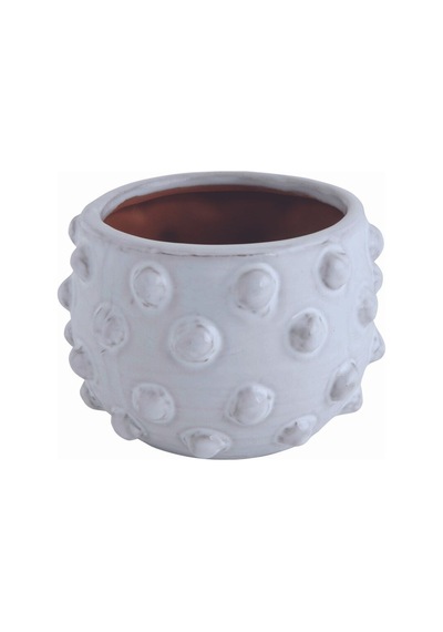 Noktalı Terracotta Saksı & Vazo Çok Renkli