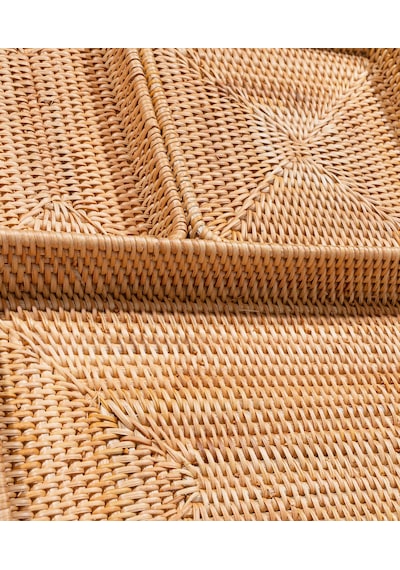 Koza Home Meander El Yapımı Örgü Rattan Üçlü Çekmece Düzenleyici 8833 Naturel