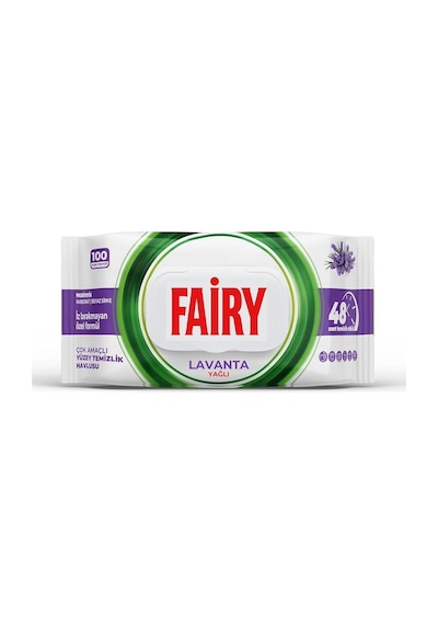 Faıry Yuzey Temizleme Mendılı 100'lu Lavanta Yaglı Tekli