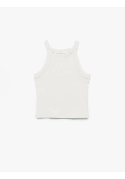 Koton Pamuklu Kolsuz Halter Yaka Slim Fit Crop Atlet Ekru 5skg30025ak Ekru