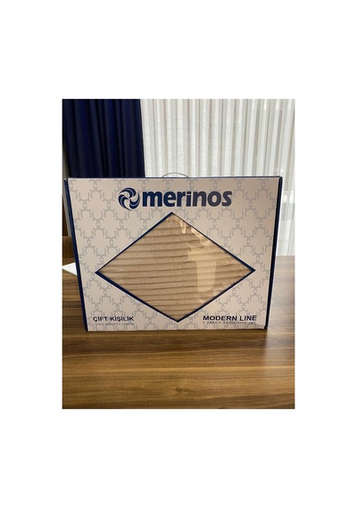 Merinos 3 Parça Modernline Yatak Örtüsü Vizon