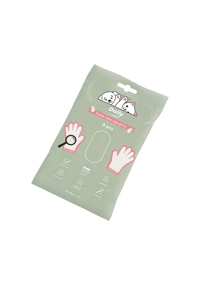 M-pets Daily Çift Taraflı Günlük Temizlik Eldiveni 6lı 23x25 Cm 244-72018.01
