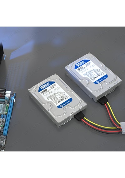 İkili Sata Power Çoklayıcı Bakır Kablo