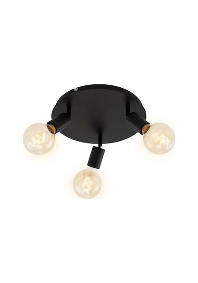 Rsylight Retro Tavan Plofyoner 180 Derece Hareketli 3 Lü Avize Siyah