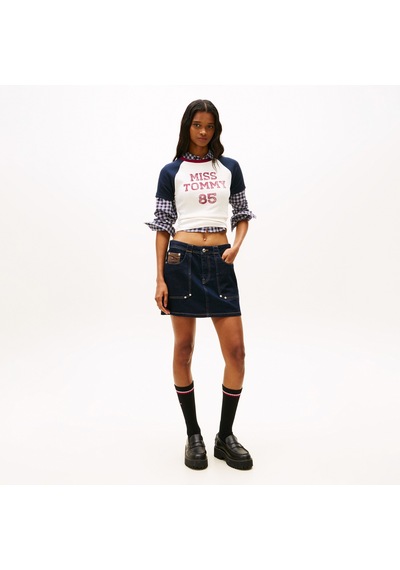 Tommy Hilfiger Slim Fit Miss Tommy Kadın Beyaz T-shirt Dw0dw22536 Beyaz