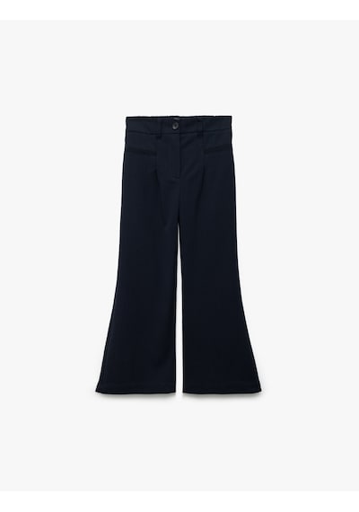 Koton Pileli Viskon Karışımlı Geniş Paça Pantolon Lacivert 6wkg40013aw Lacivert