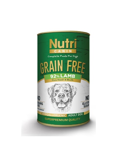 Nutri Canin Tahılsız %92 Kuzu Etli Konserve Yetişkin Köpek Maması 6 x 400 G