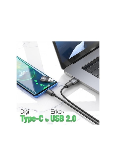 Coofbe Hc Seri USB To Type - c Dönüştürücü Çevirici USB2.0 Veri Aktarım USB Dönüştürücü Çevirici