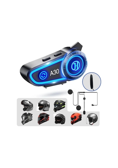Miaxtreme A30 2x Eşleşmeli Intercom Motor Kurye Kask Bluetooth Kulaklık