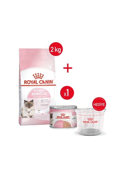 Mother&babycat - Kuru Kedi Maması 2 Kg + Yaş Mama 195 Gr + Ölçü Kabı