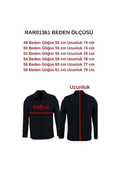Modarar Erkek Lacivert Renk Kaşe Mont Normal Kesim Rar01361 Lacivert