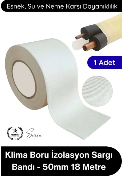 Klimabandı Klima Boru İzolasyon Sargı Bandı 50mm 18 Metre Pvc Uv Dayanıklı Su Geçirmez Dekoratif Sa