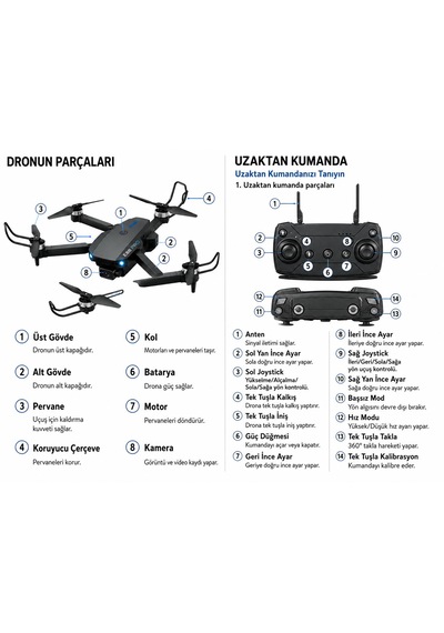 E88pro-e99pro 2.4ghz Katlanbilir Drone 720p Sabit Kalabilme Telefon Tutuculu Kumanda Tek Tuş İniş Kalkış
