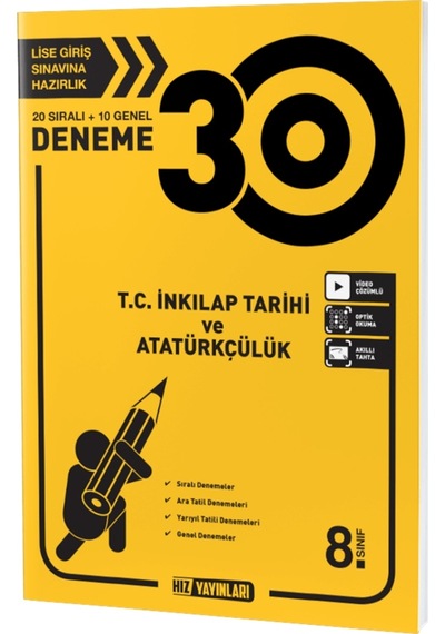 Hız Yayınları 8.Sınıf Lgs 30'Lu Inkılap Tarihi Deneme