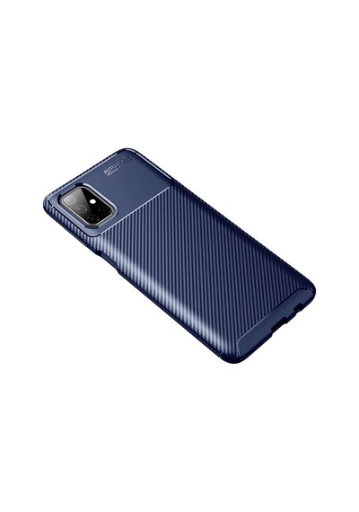 Samsung Galaxy M51 Uyumlu Kılıf Auto Focus Karbon Kapak - Lacivert