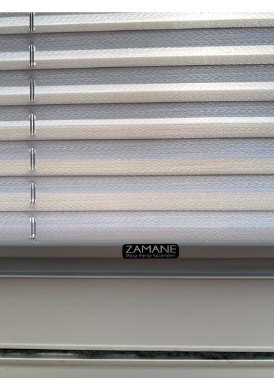 Plise Perde Premium Cam Balkon Isı Yalıtım Leke Tutmaz Katlanır Perde Ekru - Antrasit