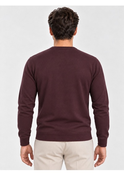 Danger Erkek Basic Triko Kazak Bordo