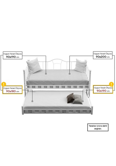 Missidea Kamelya Daybed Yavrulu Siyah Karyola 90x200 Cm 90 x 200 Missidea Kamelya Daybed Yavrulu Siyah Karyola 90x200 Cm 90 x 200