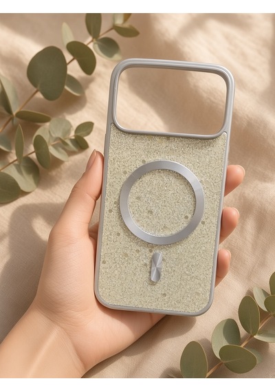 İphone 17/18 Promax Ortak Uyumlu Simli Magsafe Özellikli Kılıf Altın Gümüş